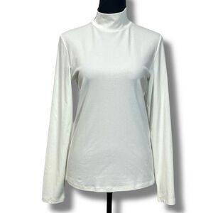 New Banana Republic Turtleneck Long Sleeve Top Size Medium Ivory White Women’s